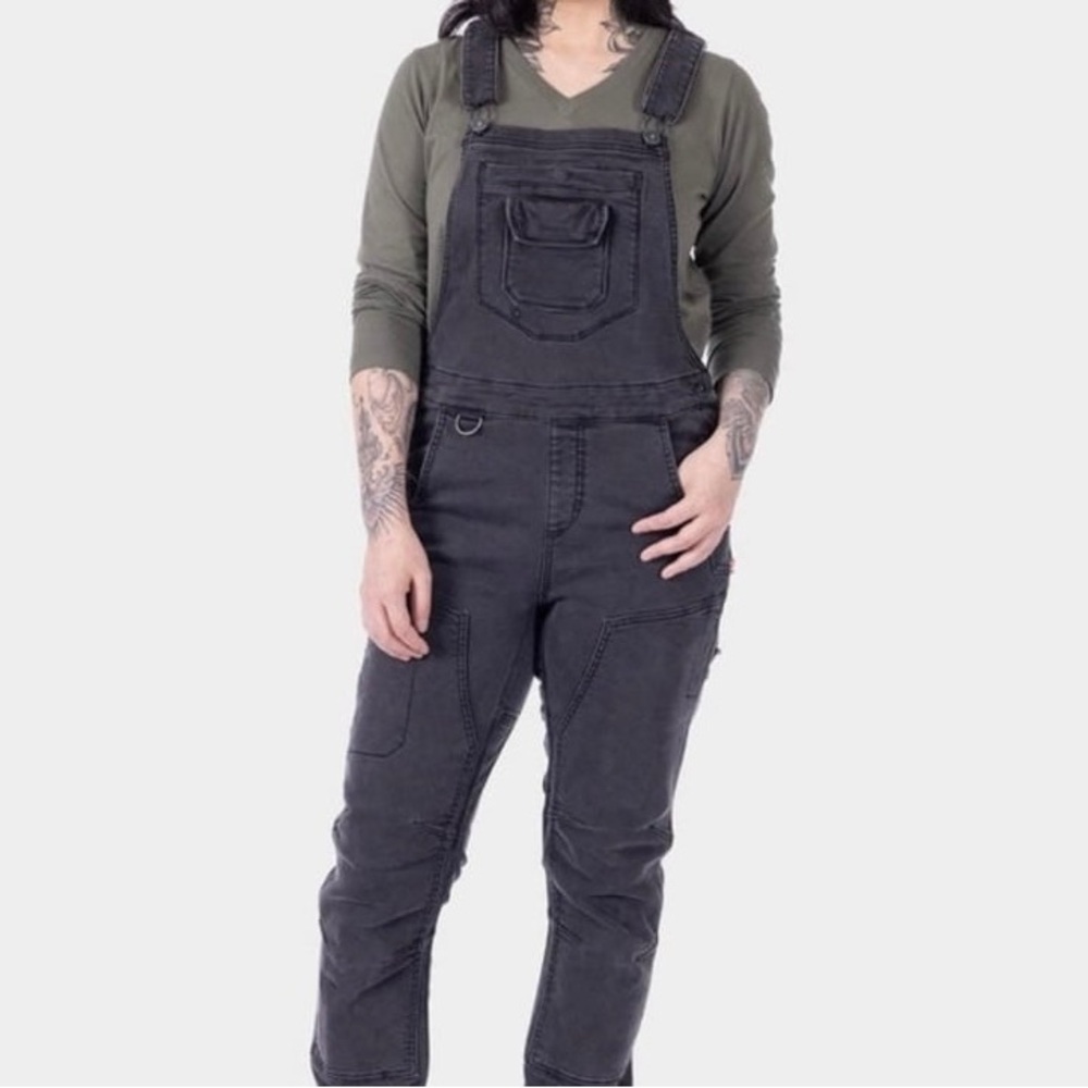 Dovetail workwear Women's Washed grey Denim Overalls size 2 new